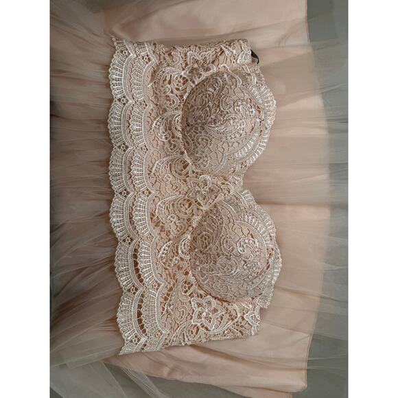 NWT London Dress Co. Peach Lace Homecoming Dress - Size 10 - Picture 9 of 10